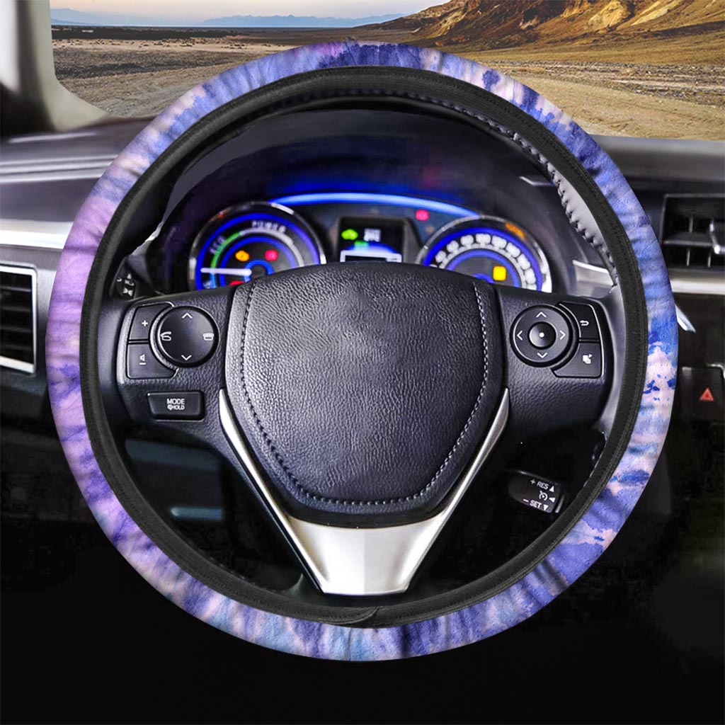 Purple And Blue Tie Dye Steering Wheel Cover-grizzshop