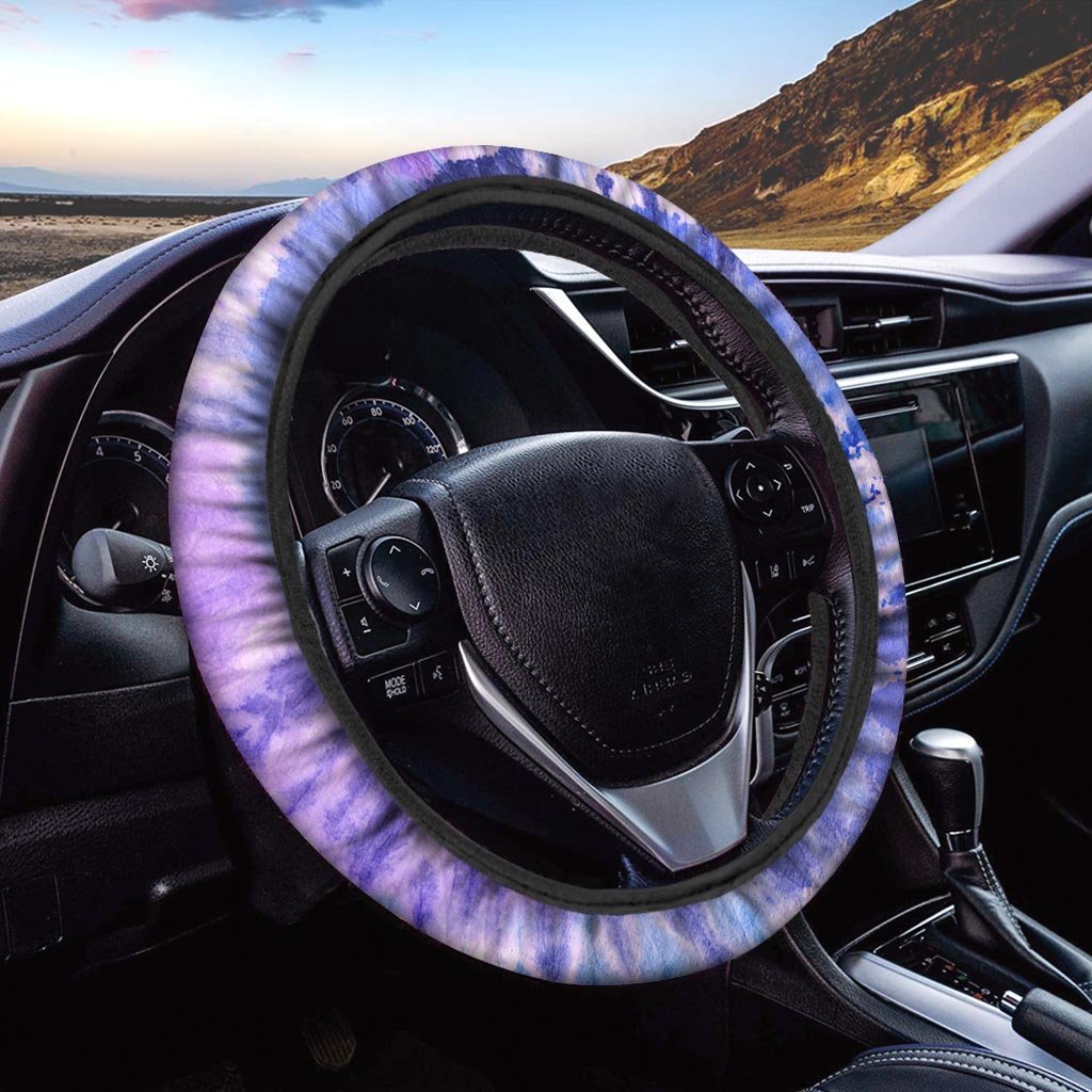 Purple And Blue Tie Dye Steering Wheel Cover-grizzshop