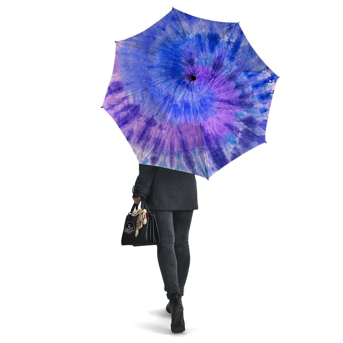 Purple And Blue Tie Dye Umbrella-grizzshop