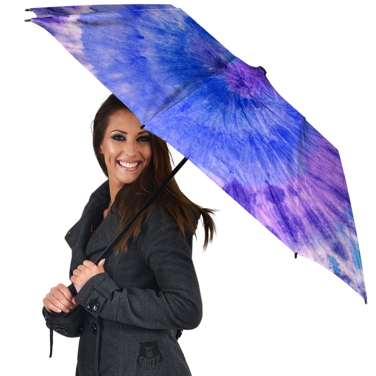 Purple And Blue Tie Dye Umbrella-grizzshop