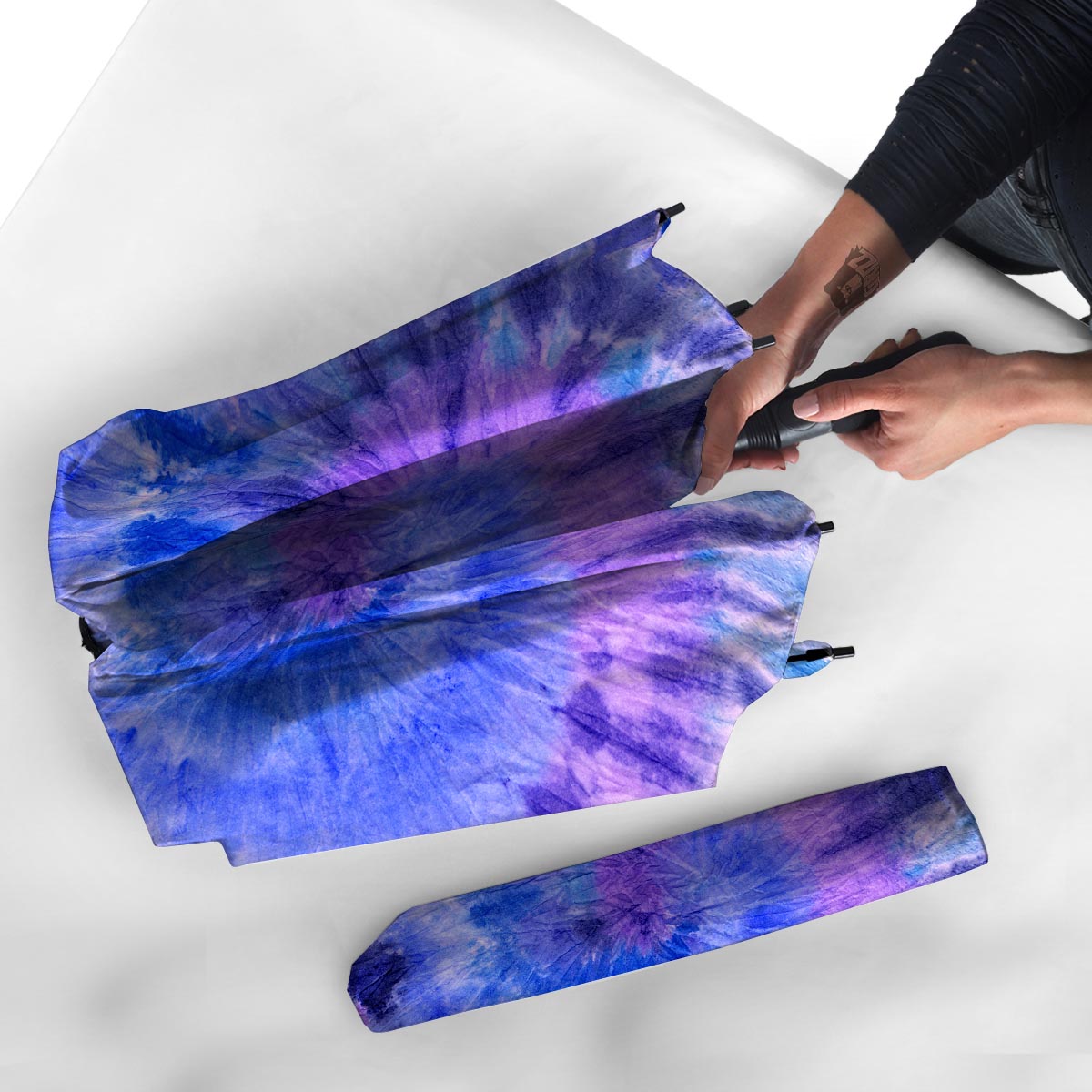 Purple And Blue Tie Dye Umbrella-grizzshop