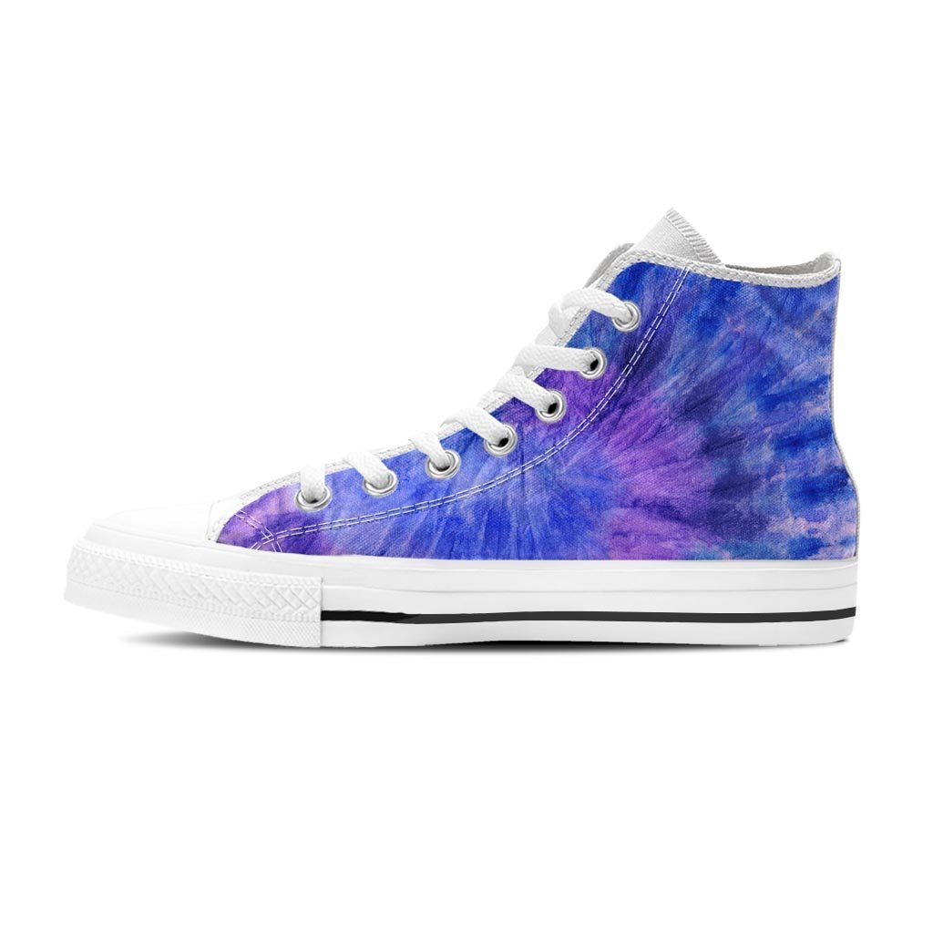 Purple And Blue Tie Dye Women's High Top Shoes-grizzshop