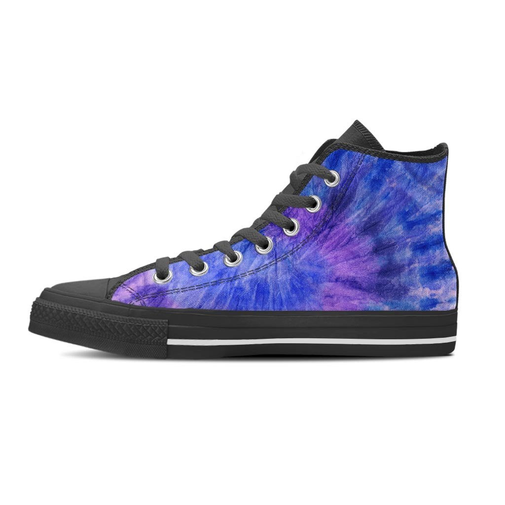 Purple And Blue Tie Dye Women's High Top Shoes-grizzshop