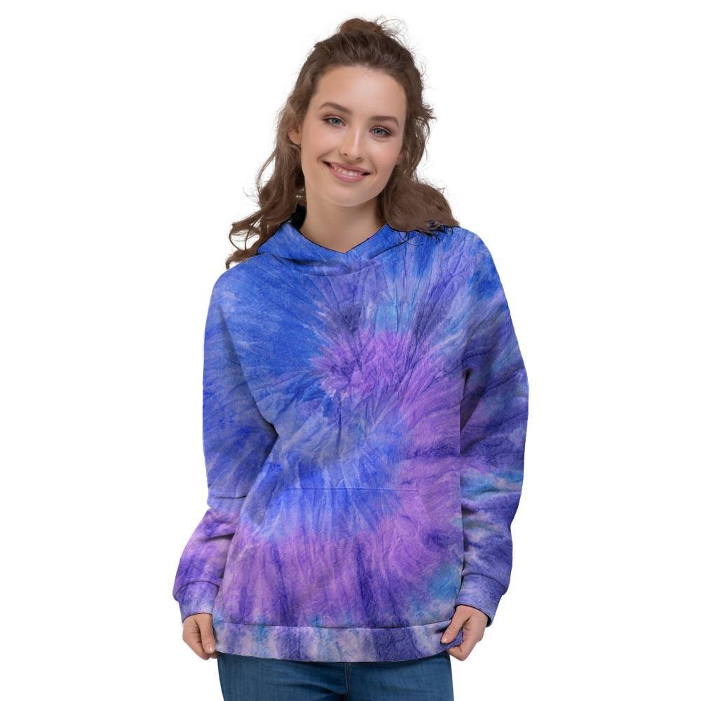 Purple And Blue Tie Dye Women's Hoodie-grizzshop