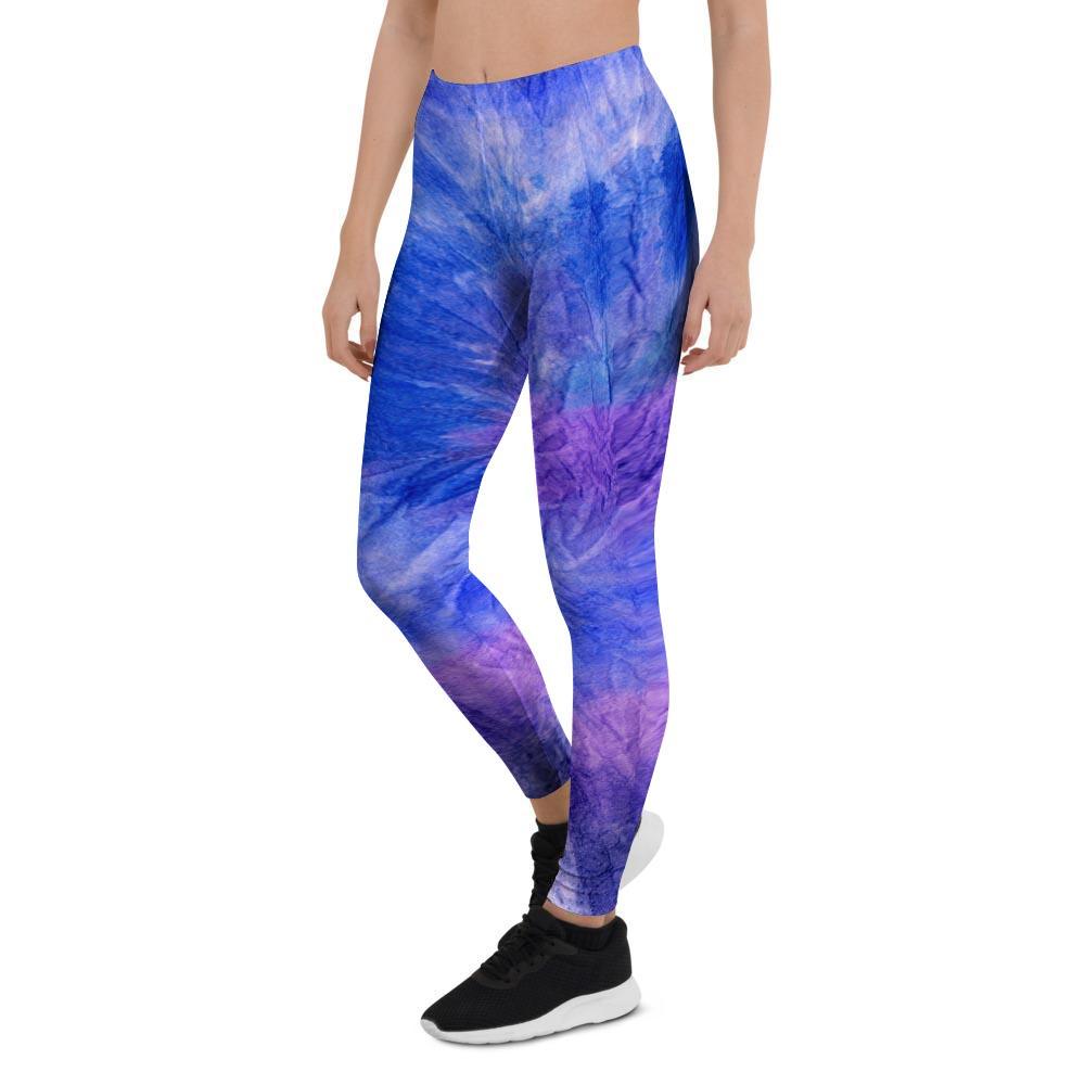 Purple And Blue Tie Dye Women's Leggings-grizzshop