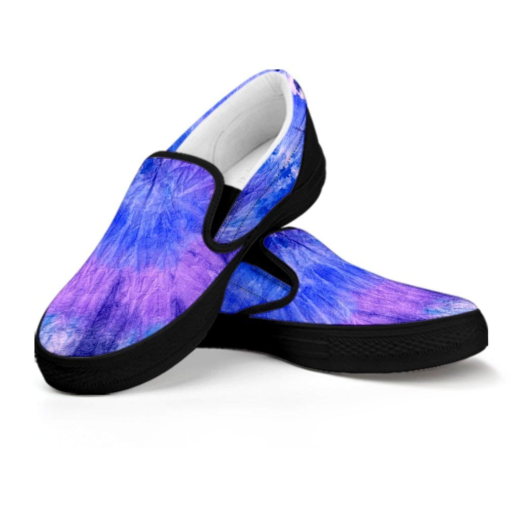 Purple And Blue Tie Dye Women's Slip On Sneakers-grizzshop