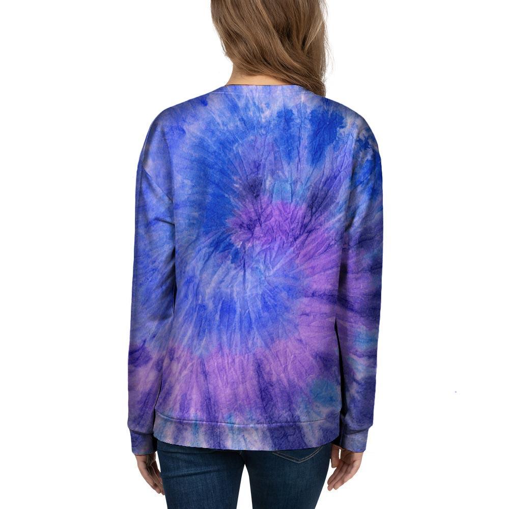 Purple And Blue Tie Dye Women's Sweatshirt-grizzshop