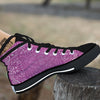 Purple Bandana Print Black High Top Shoes-grizzshop