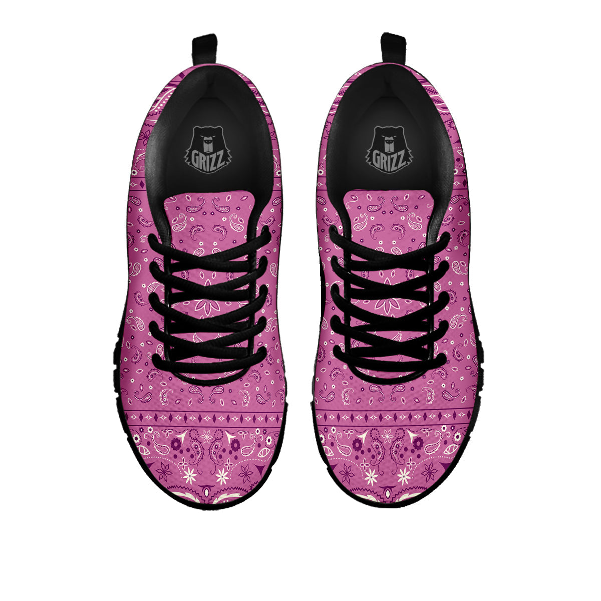 Purple Bandana Print Black Sneaker-grizzshop