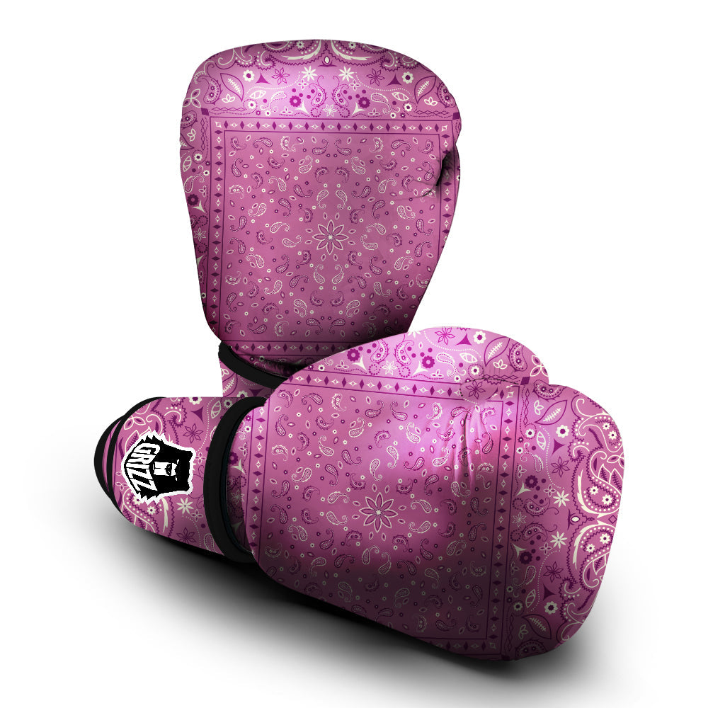 Purple Bandana Print Boxing Gloves-grizzshop