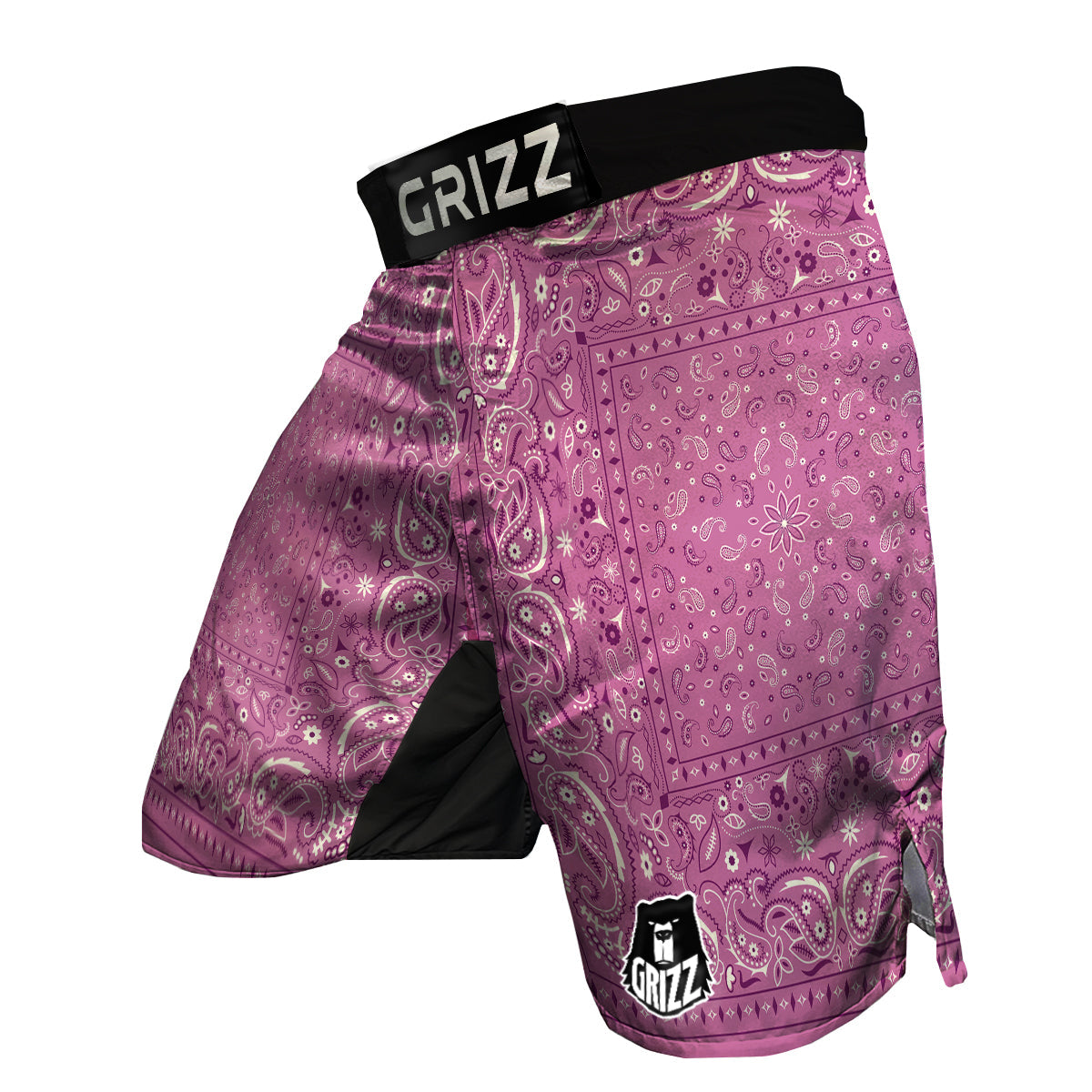 Purple Bandana Print MMA Shorts-grizzshop