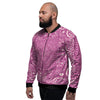 Purple Bandana Print Men's Bomber Jacket-grizzshop