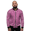 Purple Bandana Print Men's Bomber Jacket-grizzshop