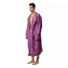 Purple Bandana Print Men's Robe-grizzshop