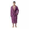 Purple Bandana Print Men's Robe-grizzshop