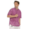 Purple Bandana Print Men's Short Sleeve Shirts-grizzshop