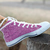 Purple Bandana Print White High Top Shoes-grizzshop