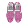 Purple Bandana Print White Slip On Shoes-grizzshop