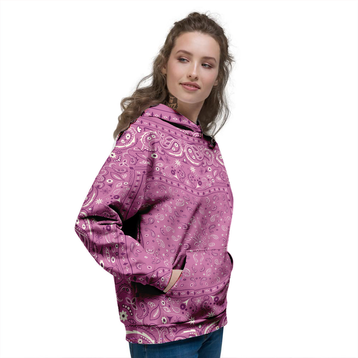 Purple Bandana Print Women's Hoodie-grizzshop