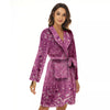 Purple Bandana Print Women's Robe-grizzshop