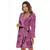 Purple Bandana Print Women's Robe-grizzshop