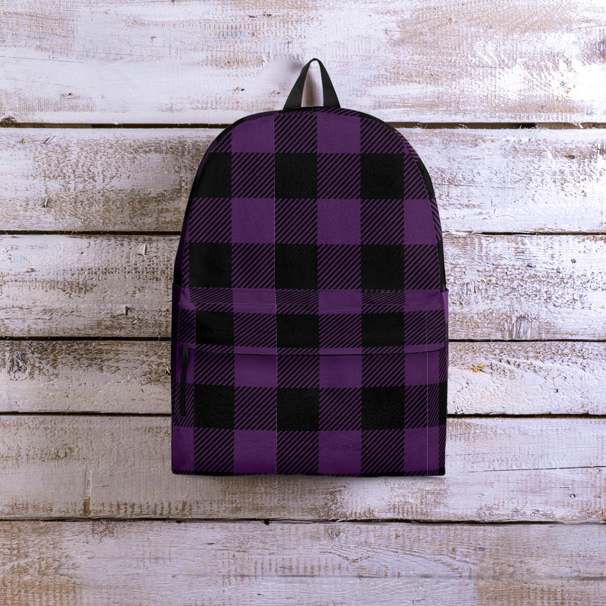 Purple Buffalo Plaid Backpack-grizzshop