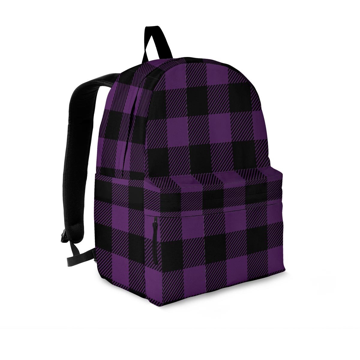 Purple Buffalo Plaid Backpack-grizzshop