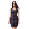 Purple Buffalo Plaid Bodycon Dress-grizzshop