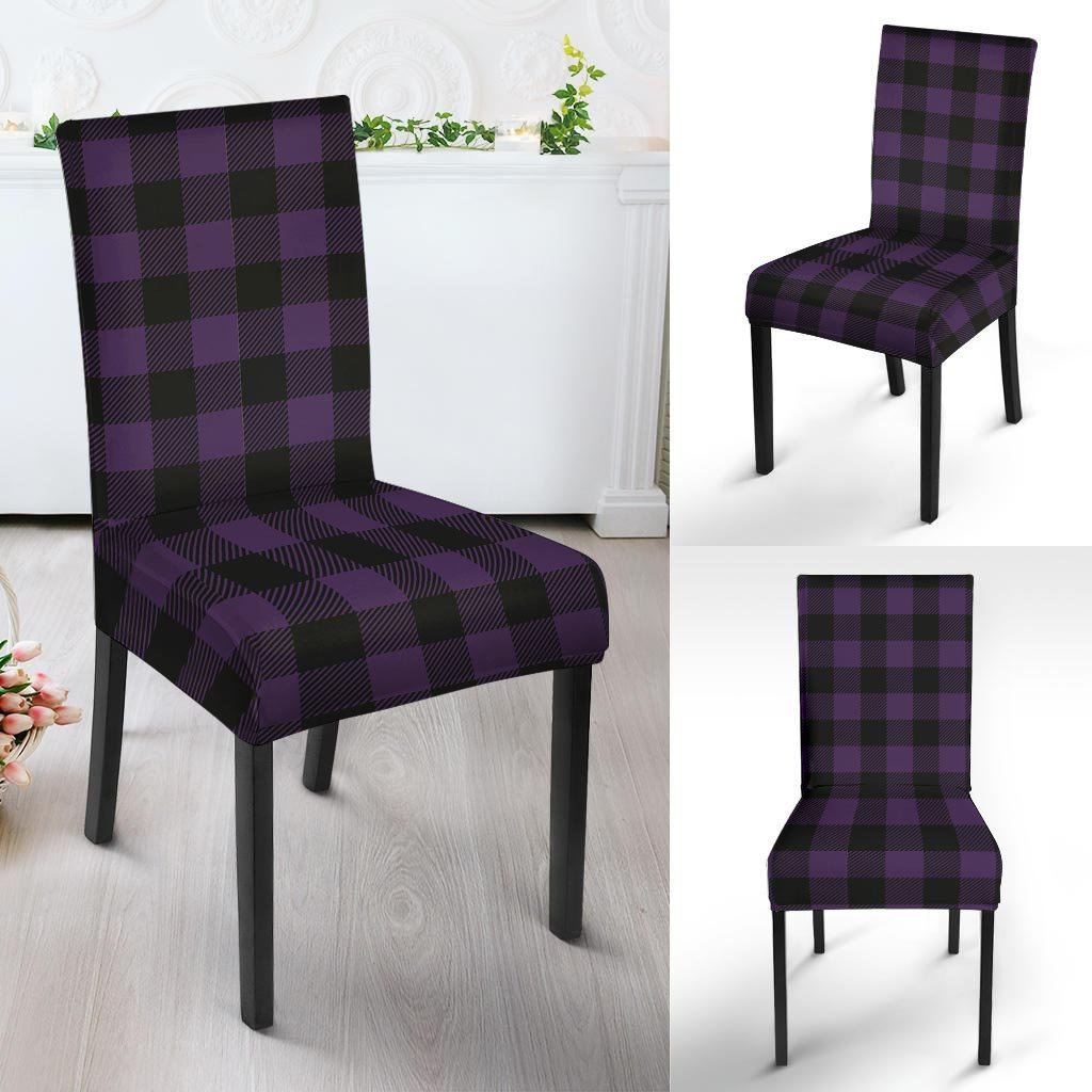 Purple Buffalo Plaid Chair Cover-grizzshop