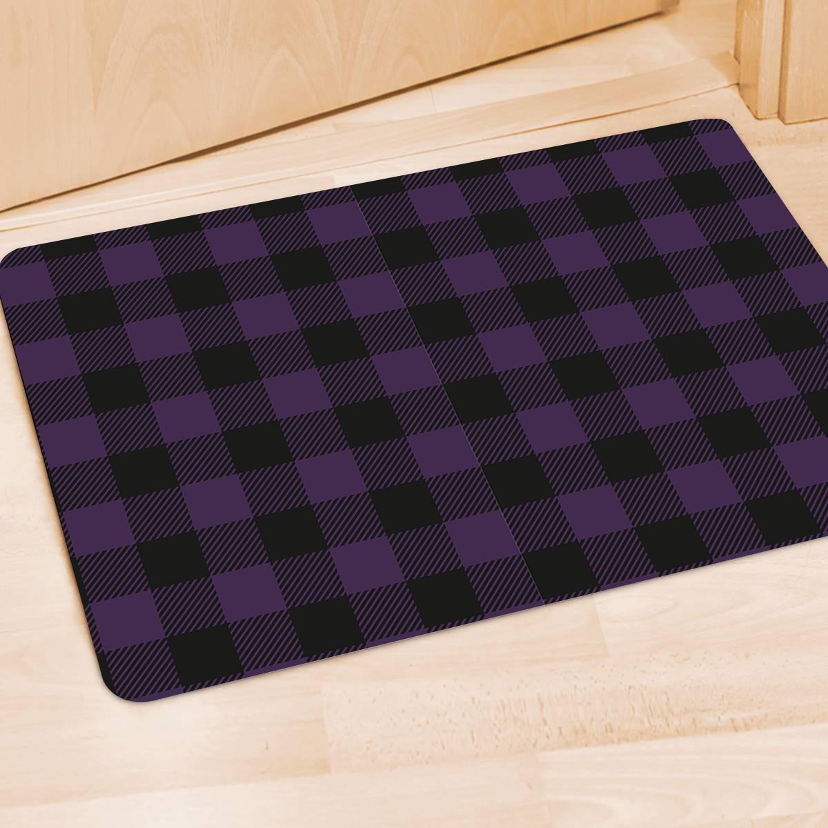 Purple Buffalo Plaid Door Mat-grizzshop