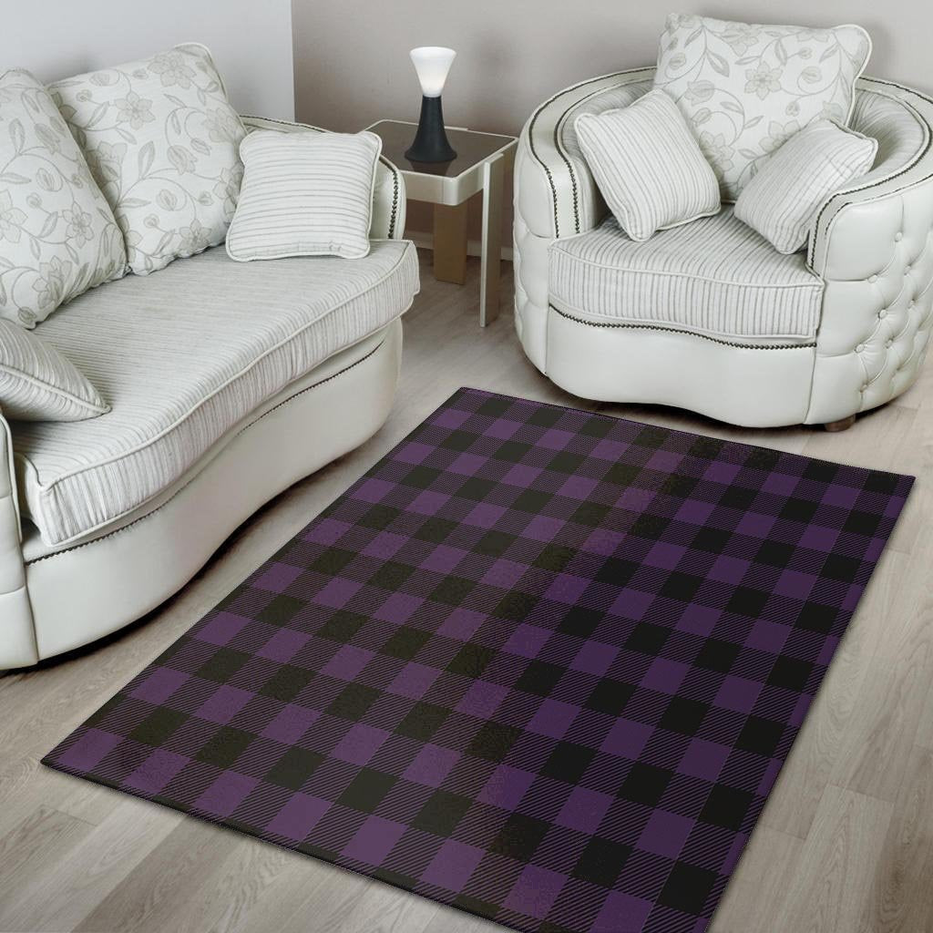 Purple Buffalo Plaid Floor Mat-grizzshop