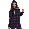 Purple Buffalo Plaid Hoodie Dress-grizzshop