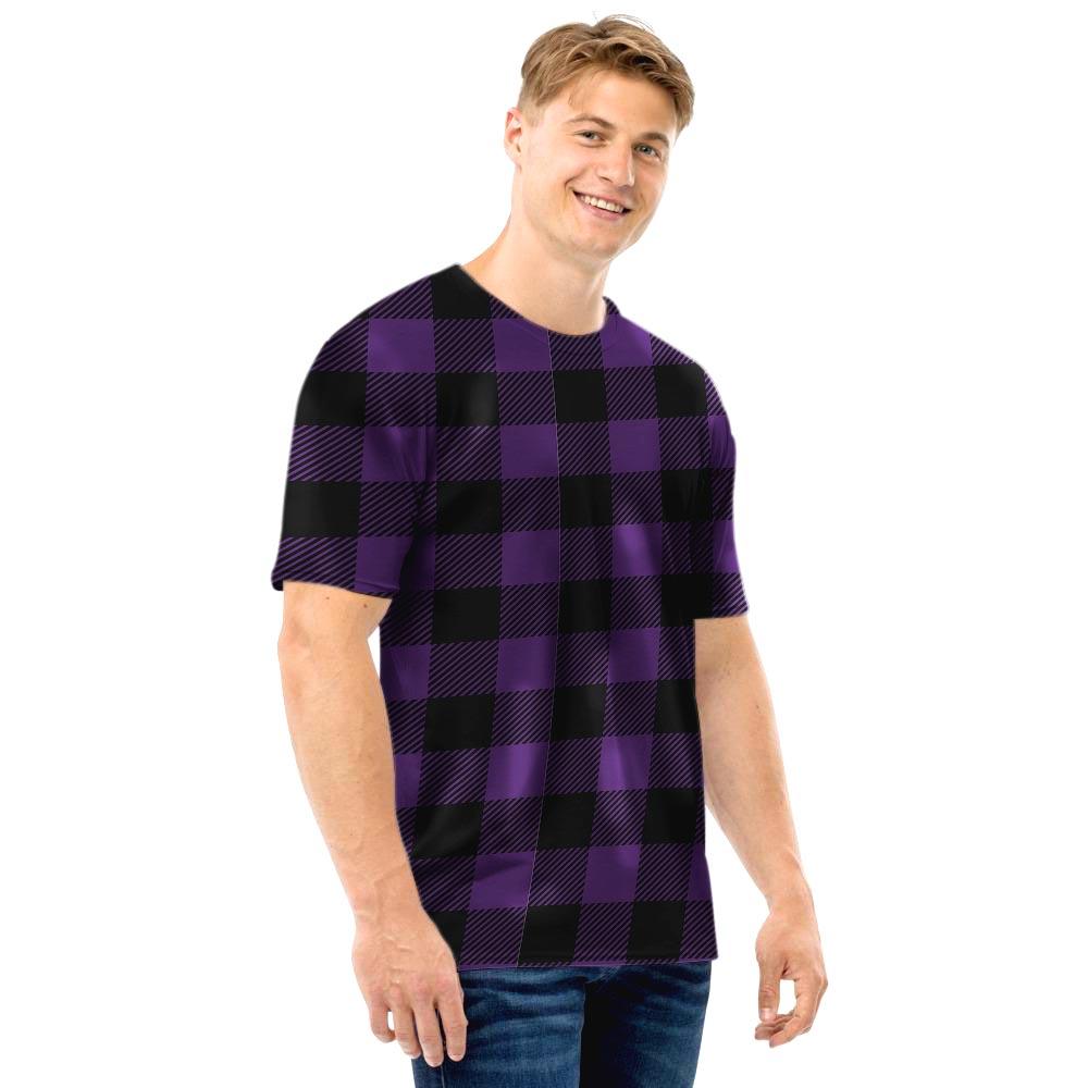 Purple Buffalo Plaid Men T Shirt-grizzshop