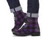 Purple Buffalo Plaid Men's Boots-grizzshop