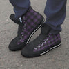 Purple Buffalo Plaid Men's High Top Shoes-grizzshop