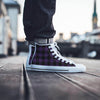 Purple Buffalo Plaid Men's High Top Shoes-grizzshop