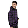 Purple Buffalo Plaid Men's Hoodie-grizzshop