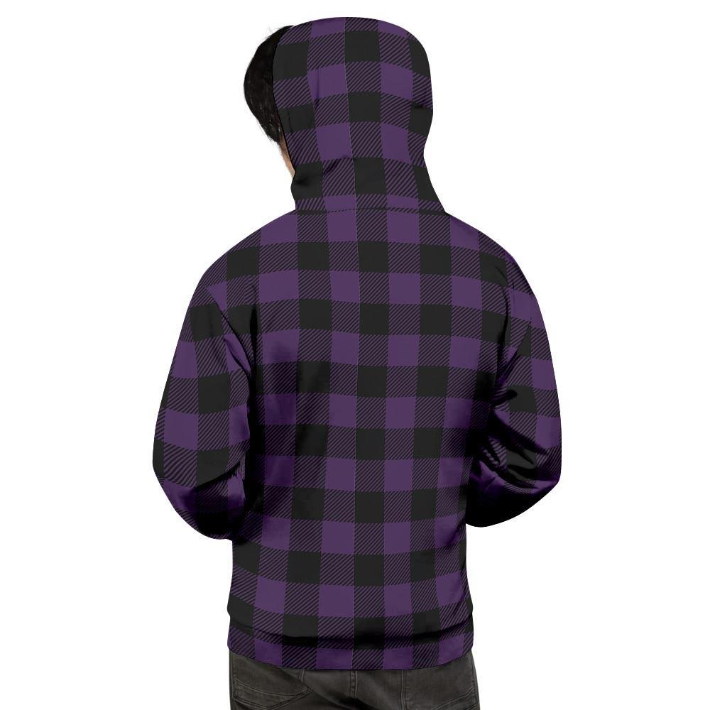 Purple Buffalo Plaid Men's Hoodie-grizzshop