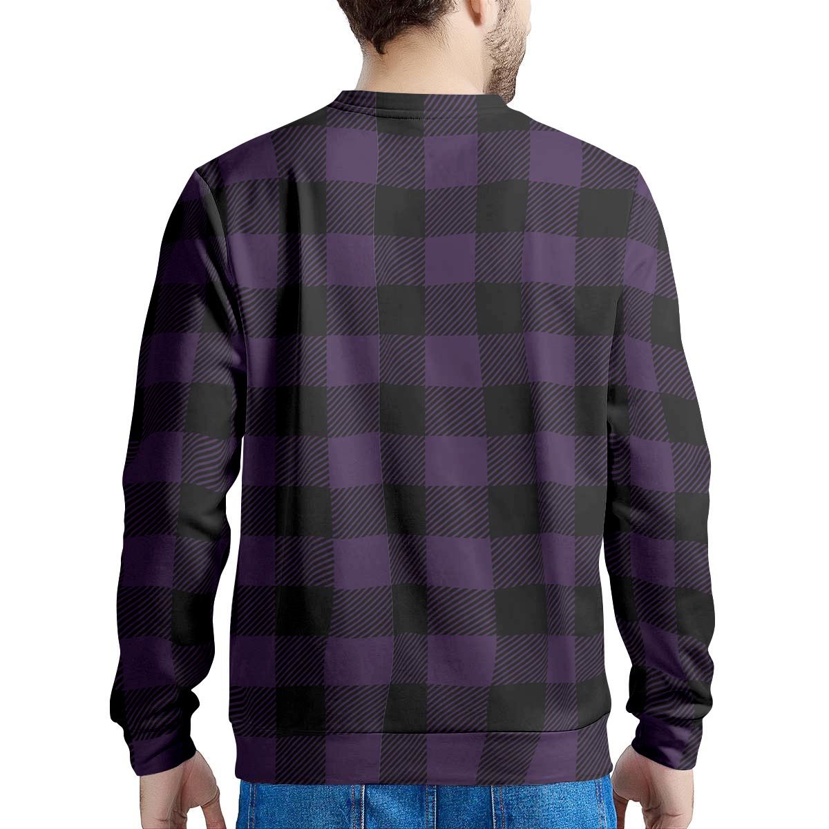 Purple Buffalo Plaid Men's Sweatshirt-grizzshop