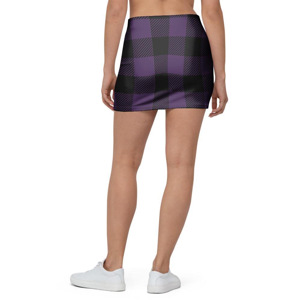 Purple Buffalo Plaid Mini Skirt-grizzshop