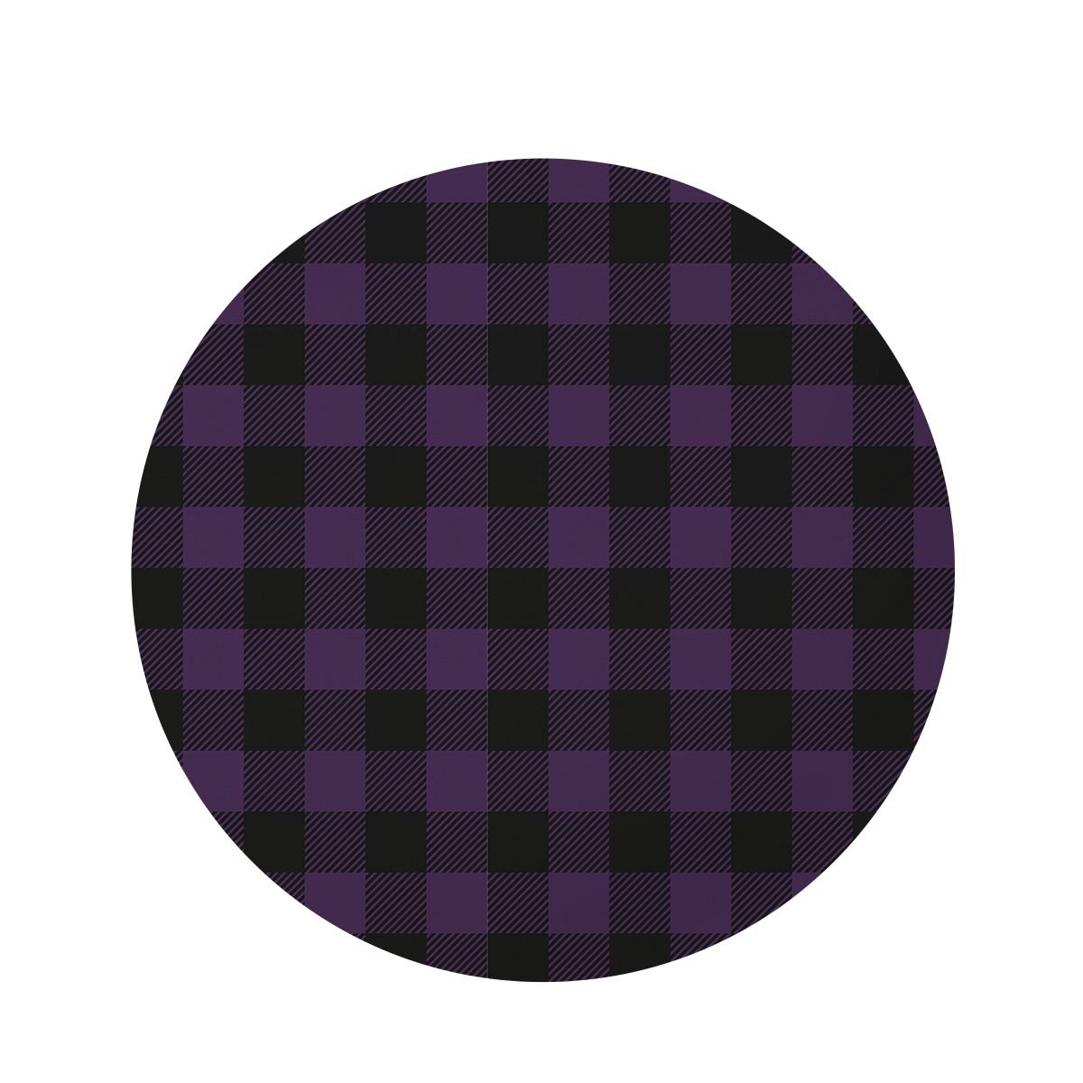 Purple Buffalo Plaid Round Rug-grizzshop