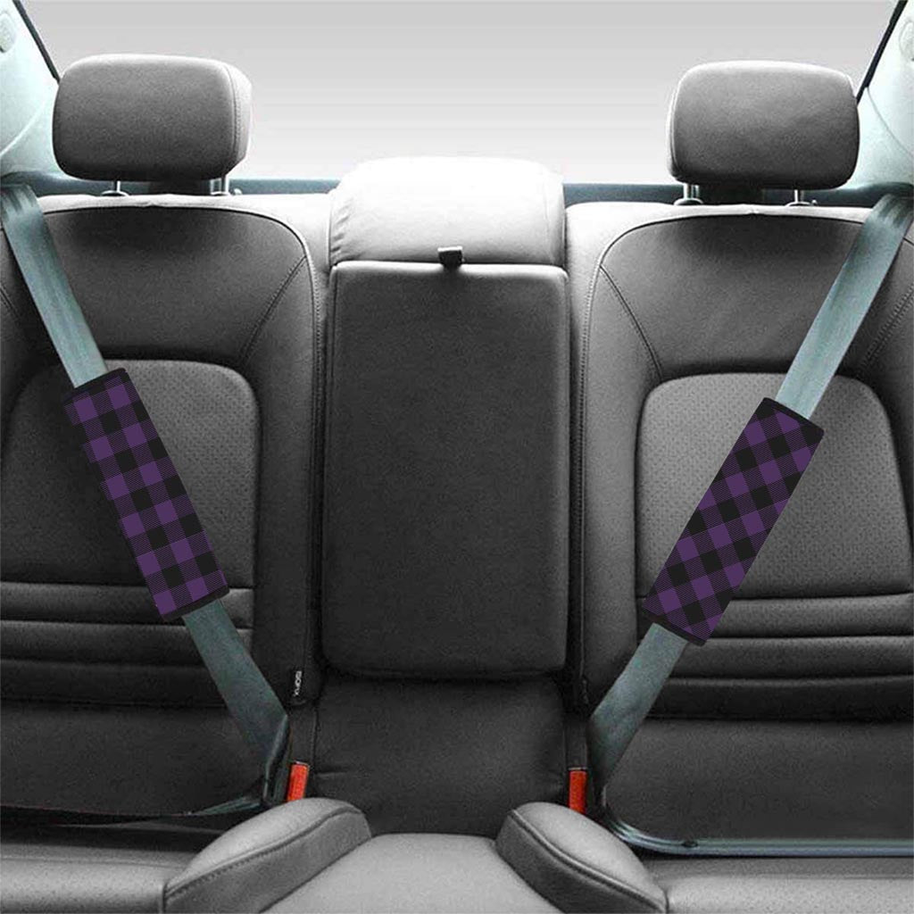 Purple Buffalo Plaid Seat Belt Cover-grizzshop