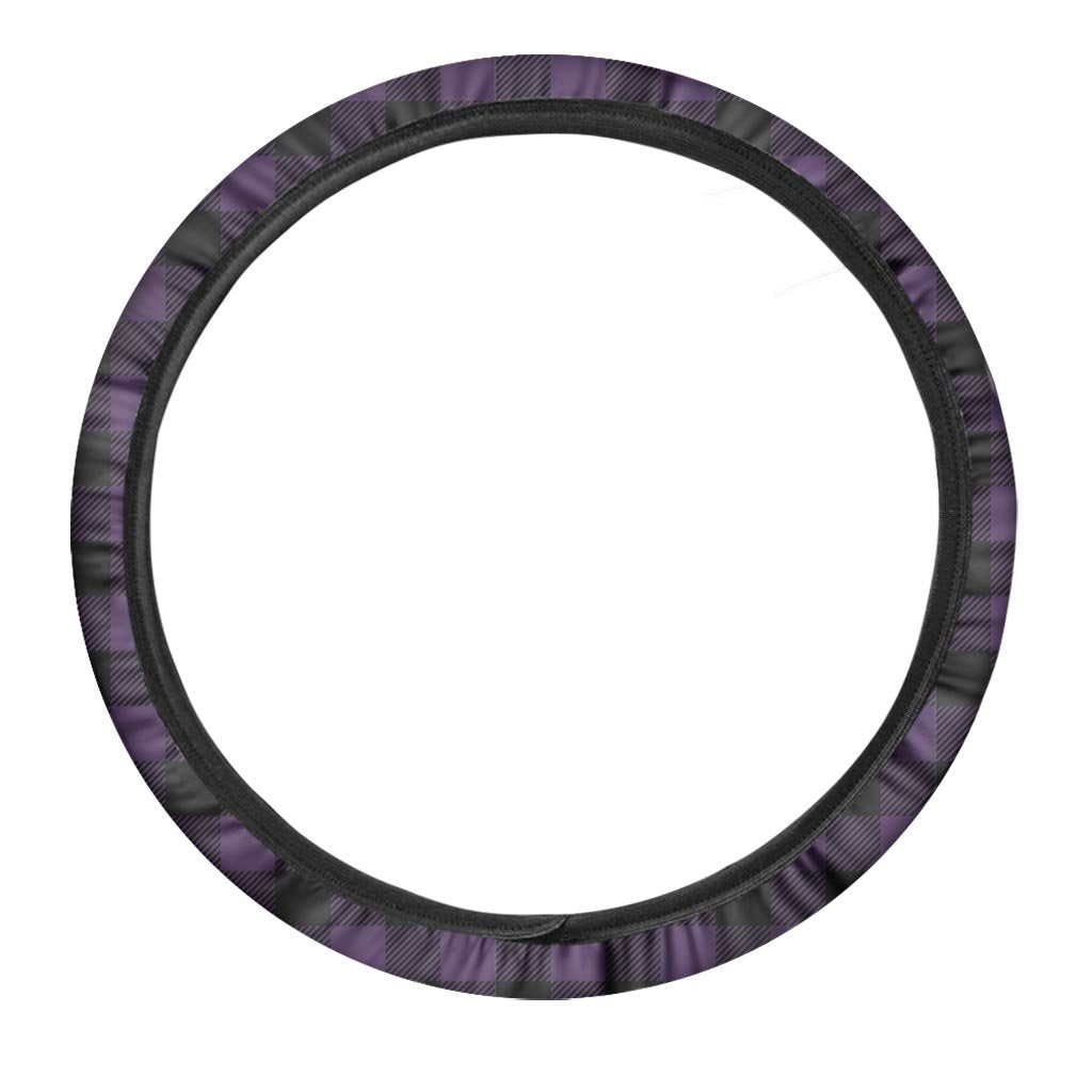 Purple Buffalo Plaid Steering Wheel Cover-grizzshop