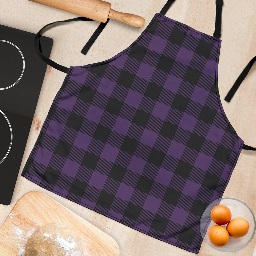 Purple Buffalo Plaid Women's Apron-grizzshop