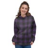 Purple Buffalo Plaid Women's Hoodie-grizzshop