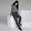 Purple Buffalo Plaid Women's Joggers-grizzshop