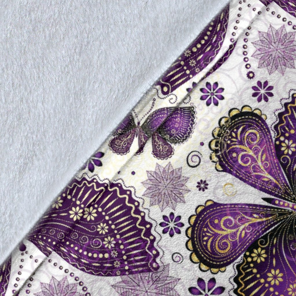 Purple Butterfly Pattern Print Blanket-grizzshop
