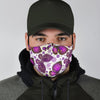 Purple Butterfly Pattern Print Face Mask-grizzshop