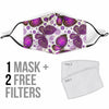 Purple Butterfly Pattern Print Face Mask-grizzshop