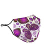 Purple Butterfly Pattern Print Face Mask-grizzshop